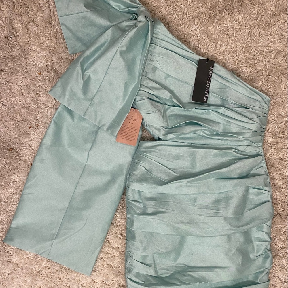 Helen O'Connor Mint Green One-Shoulder Dress
